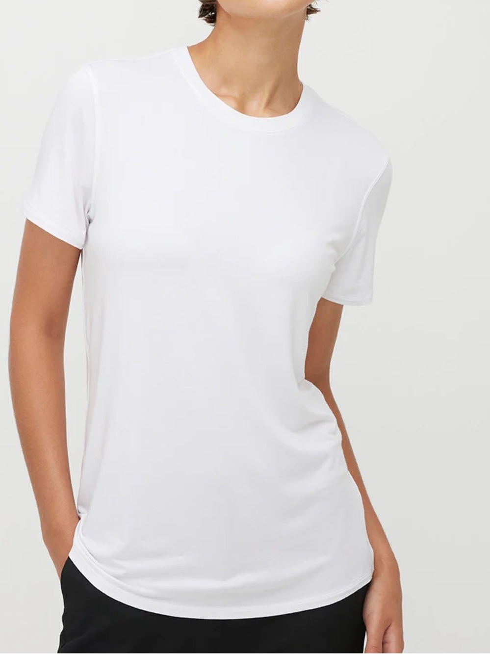 KIT & ACE Women's Short Sleeve Crew Tee - White T-Shirt Pima Cotton Top